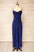 Gatlin | Long Floral Dress w/ Cowl Neck