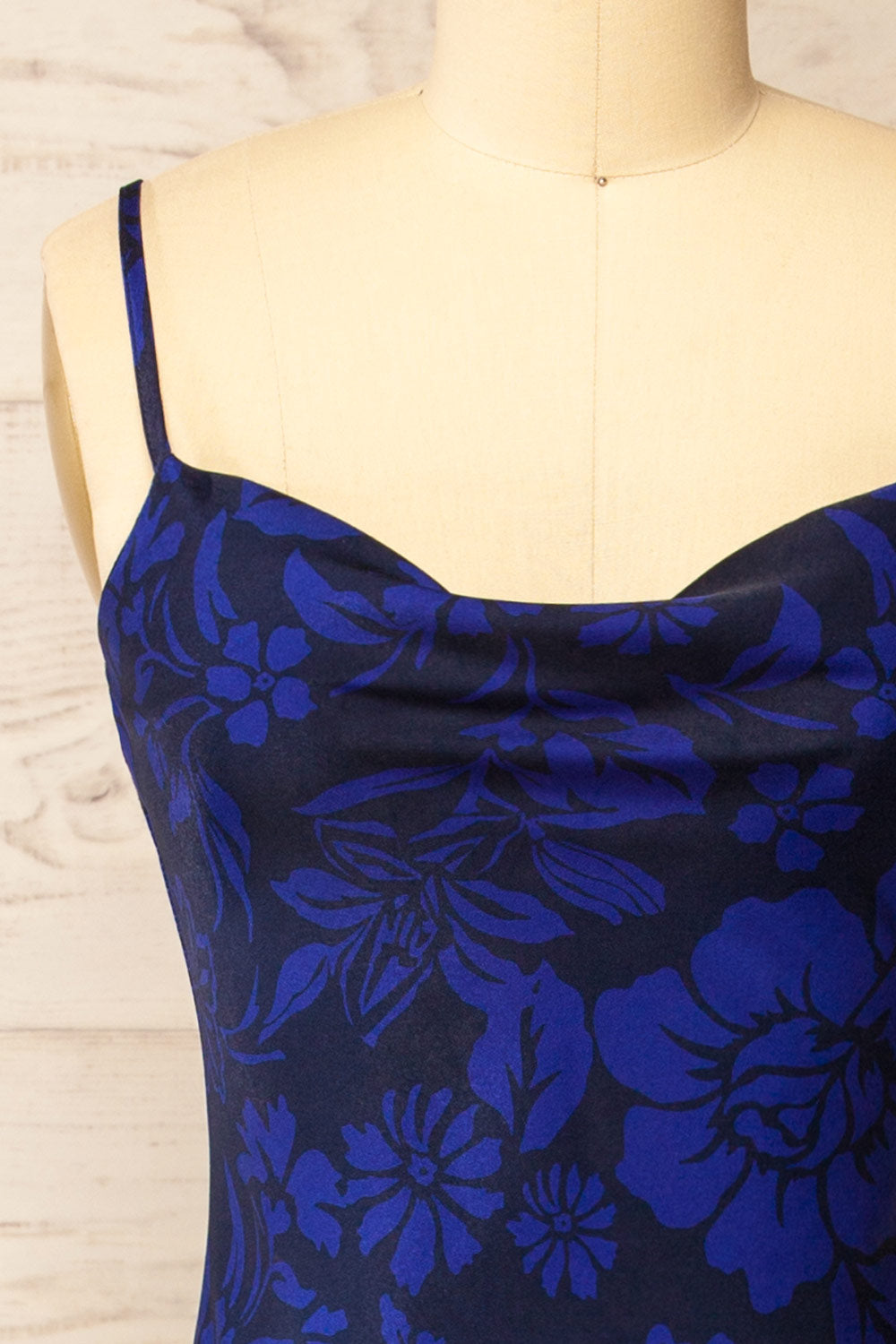 Gatlin | Long Floral Dress w/ Cowl Neck