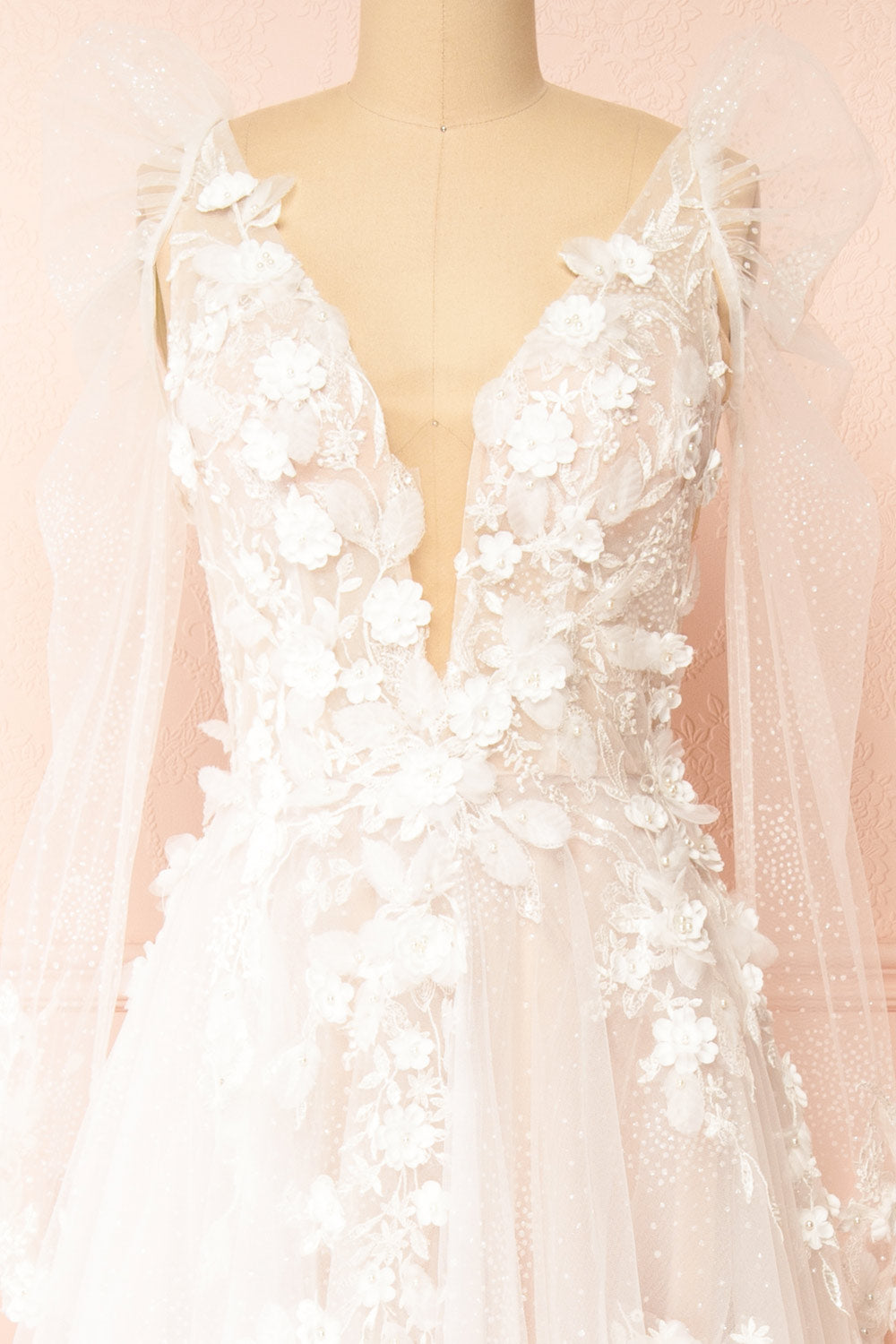 Geneva | A-line Tulle Wedding Gown with Removable Sleeves