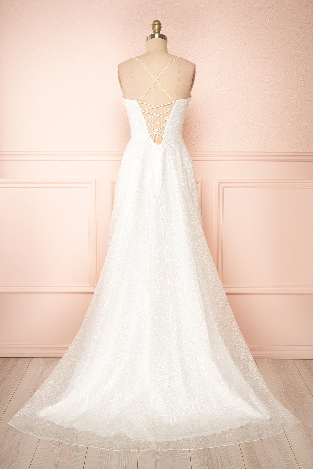 Genevieve | Sparkly Cowl Neck Wedding Dress