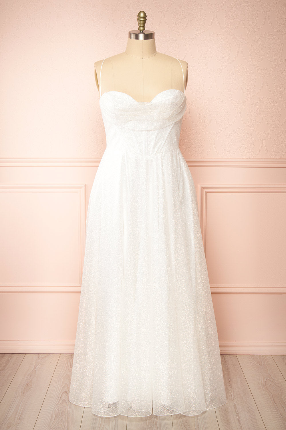Genevieve | Sparkly Cowl Neck Wedding Dress