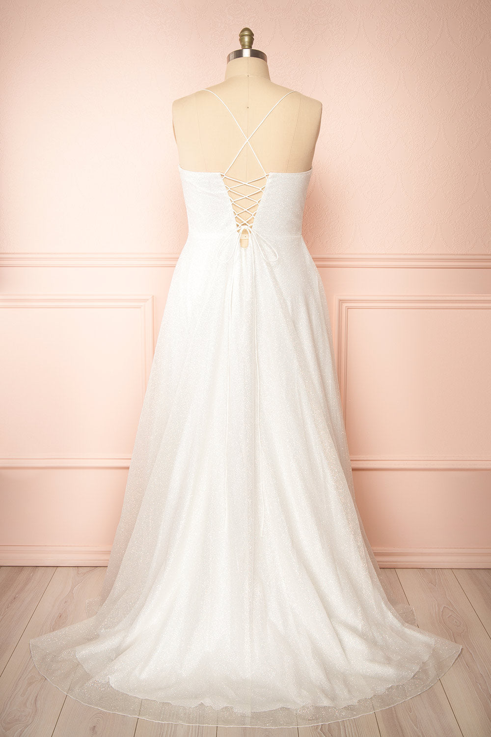 Genevieve | Sparkly Cowl Neck Wedding Dress