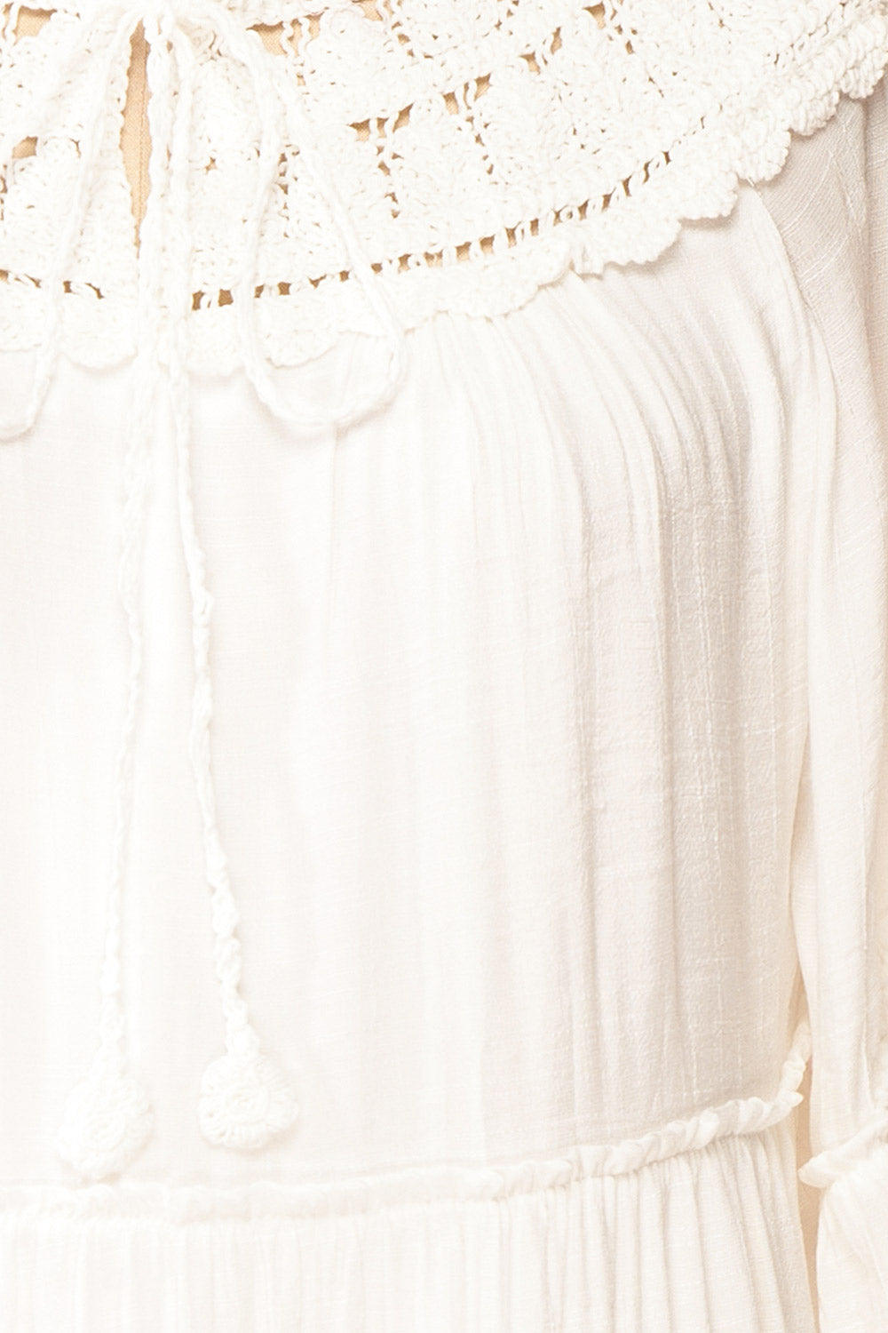 Golnaz | Ivory Layered Midi Dress