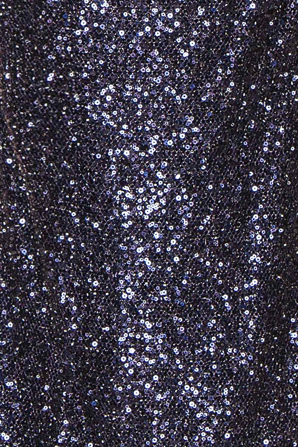 Hanna Navy | Strapless Sequin Maxi Dress with Lace-Up Back