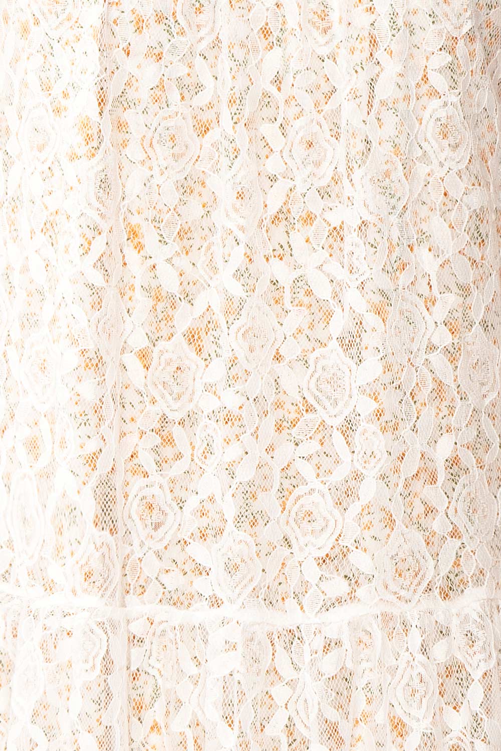 Harmaunie | Lace Floral Midi Dress w/ Balloon Sleeves
