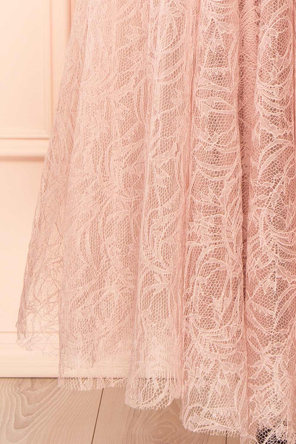 Hellis | Pink Midi Dress with 3D Flower