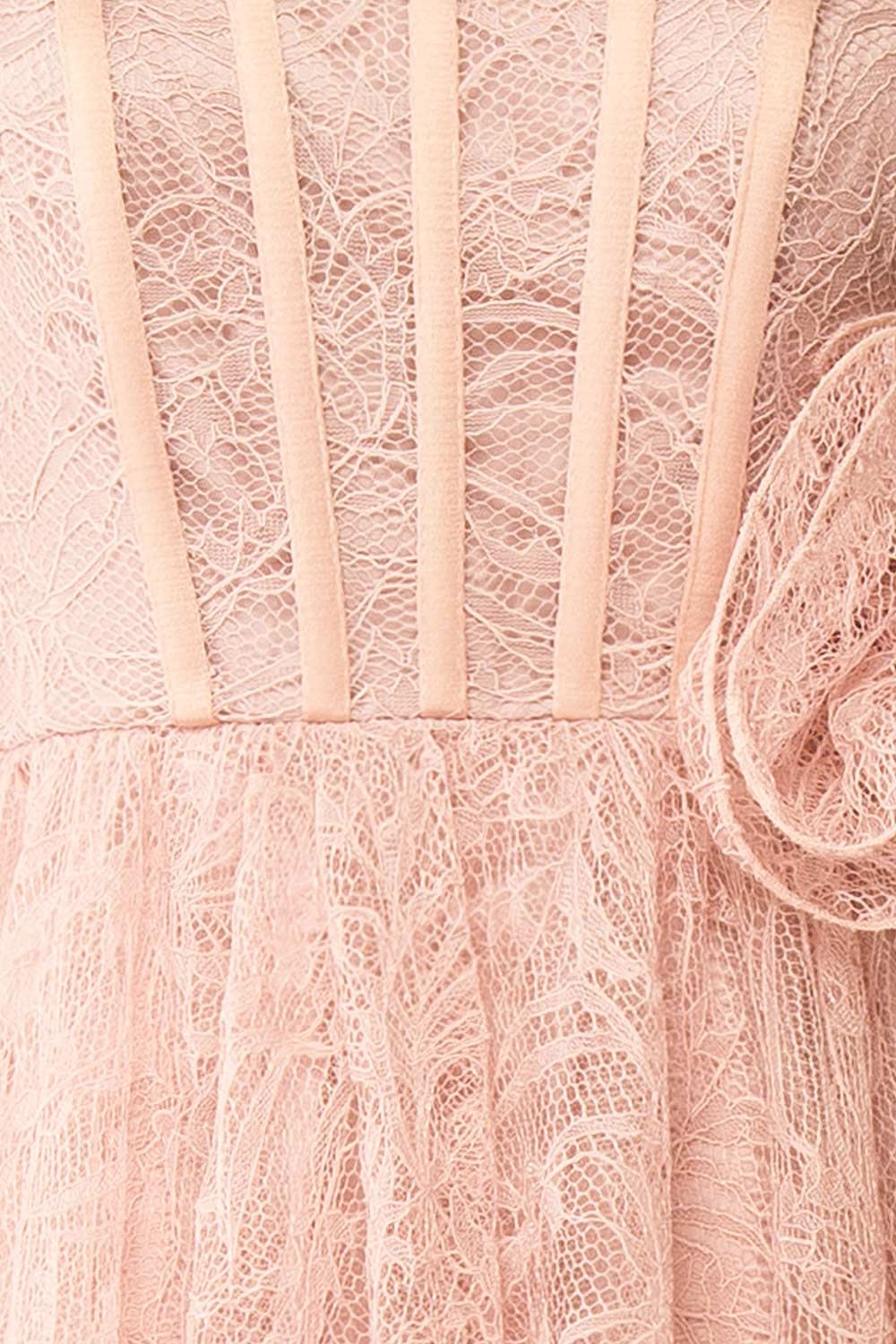Hellis | Pink Midi Dress with 3D Flower