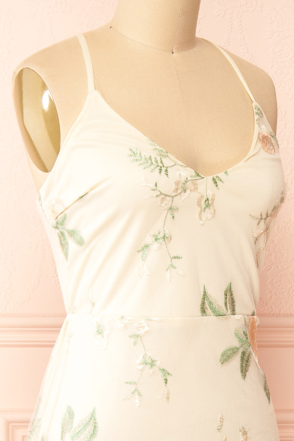 Hildred | Embroidered Midi Dress with Open Back