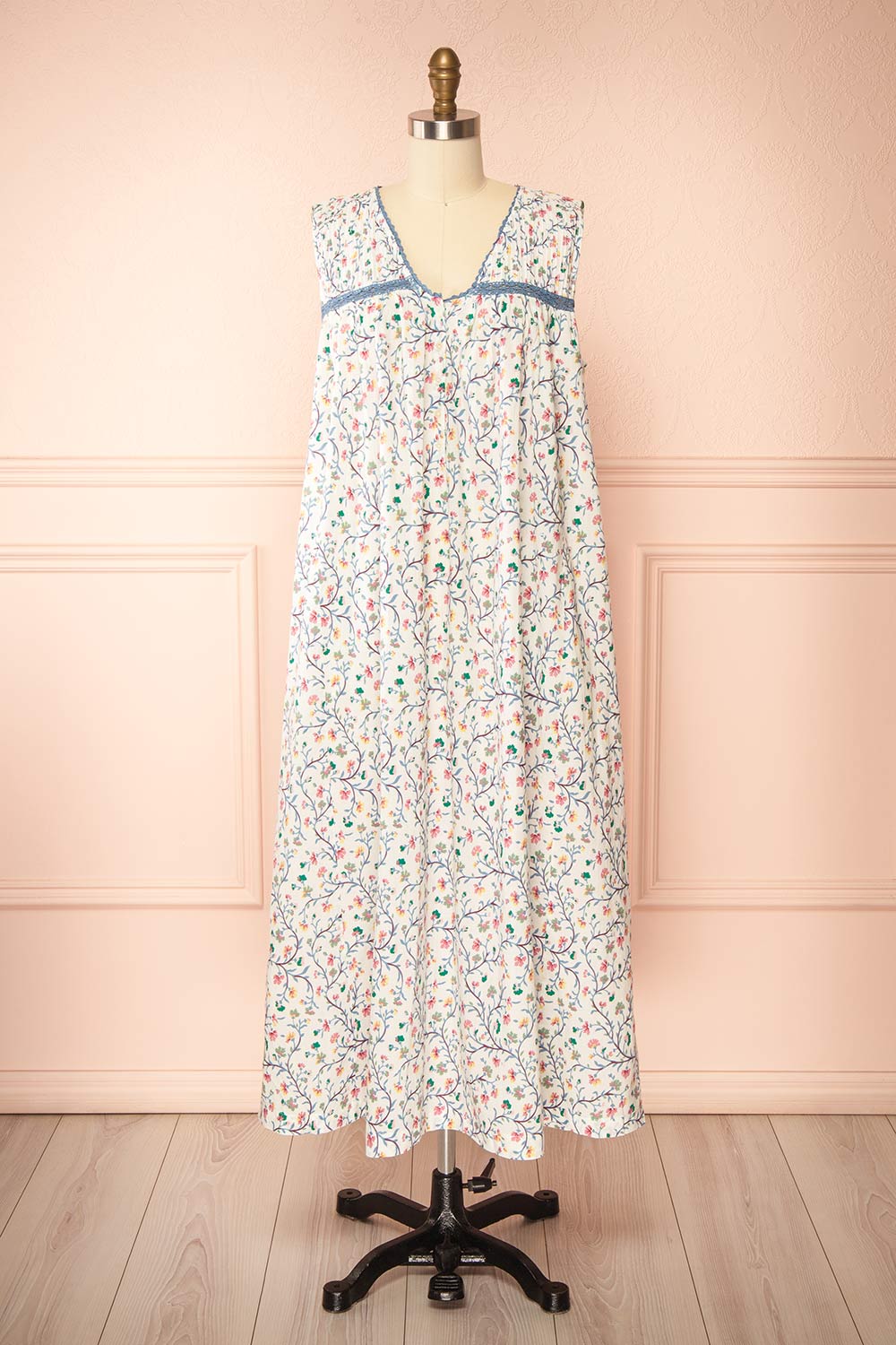 Holland | Floral Maxi Nightgown with Crochet Details by April Cornell