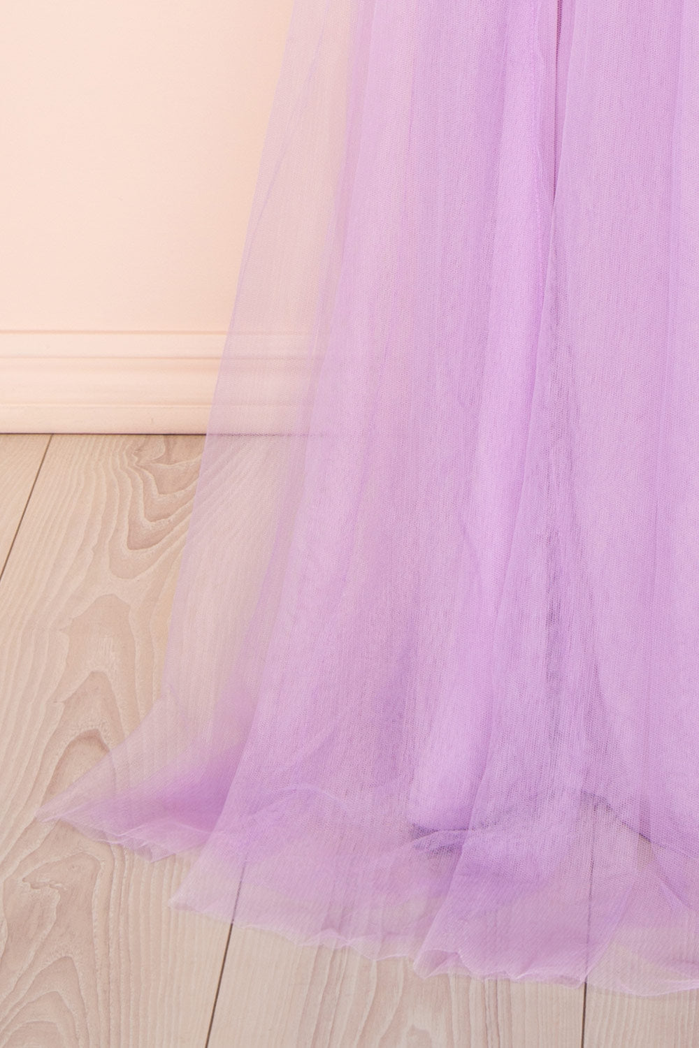 Hyedi Lavender | Tulle Gown with Plunging Neckline