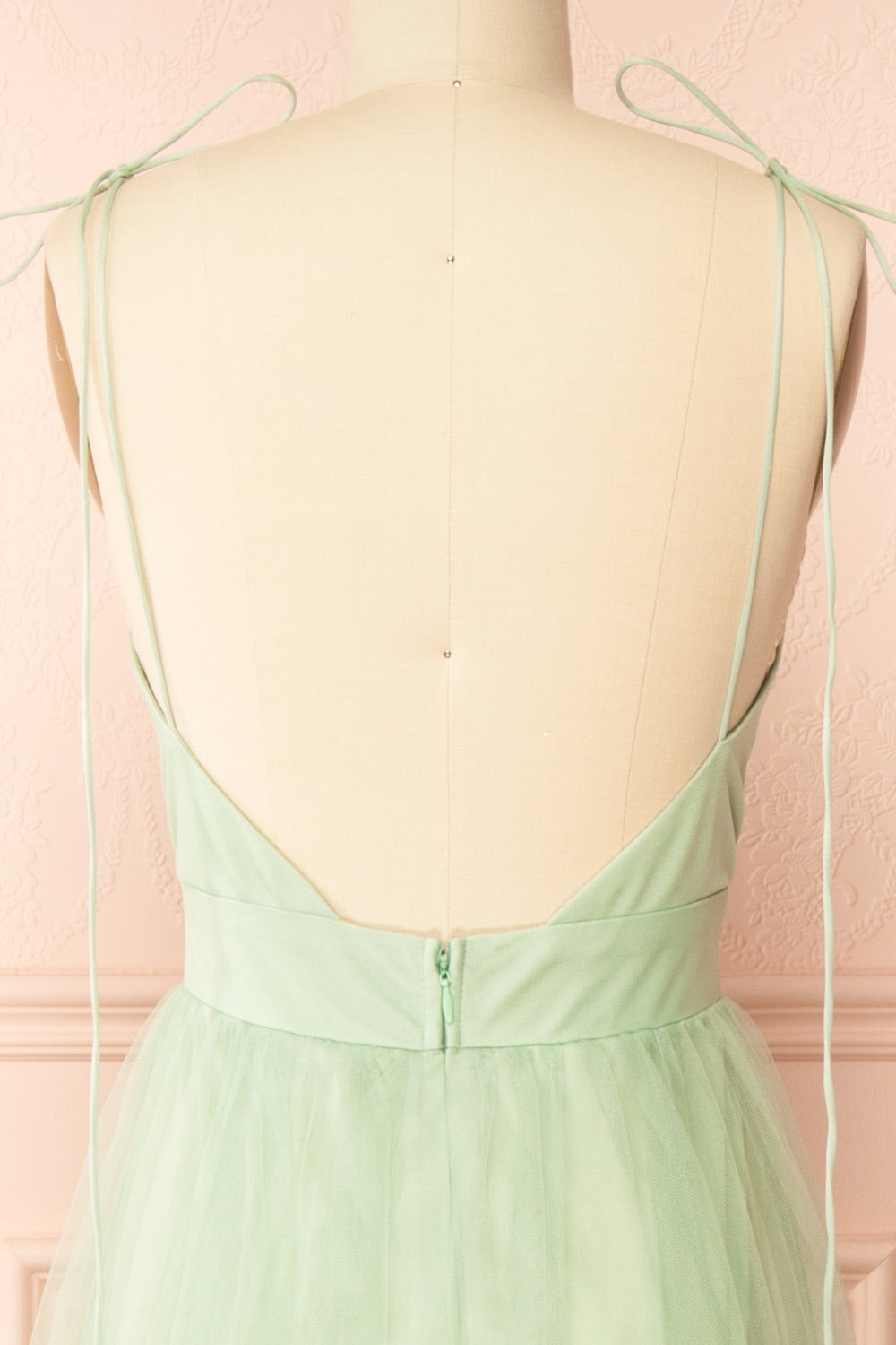 Hyedi Sage | Tulle Gown with Plunging Neckline