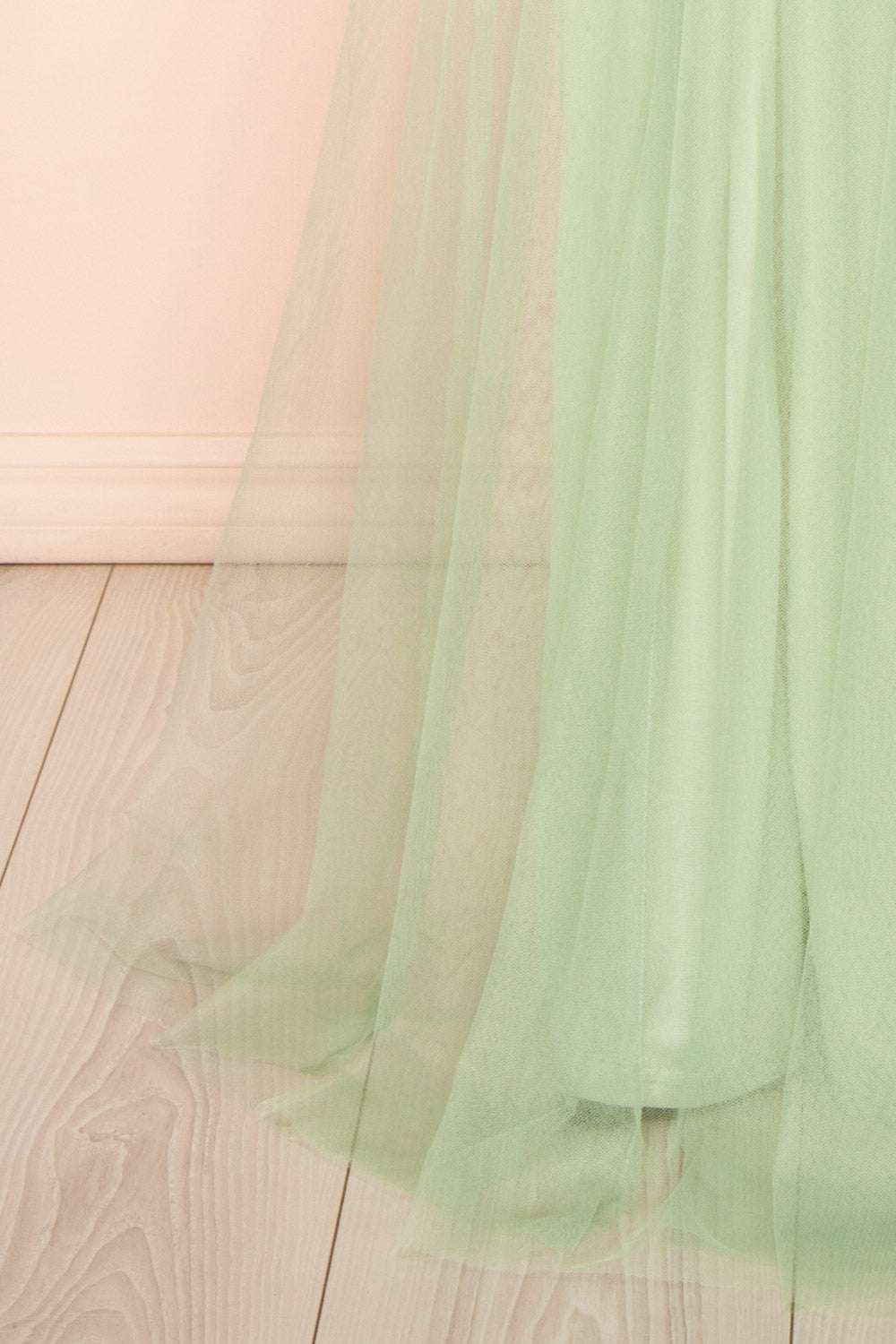 Hyedi Sage | Tulle Gown with Plunging Neckline
