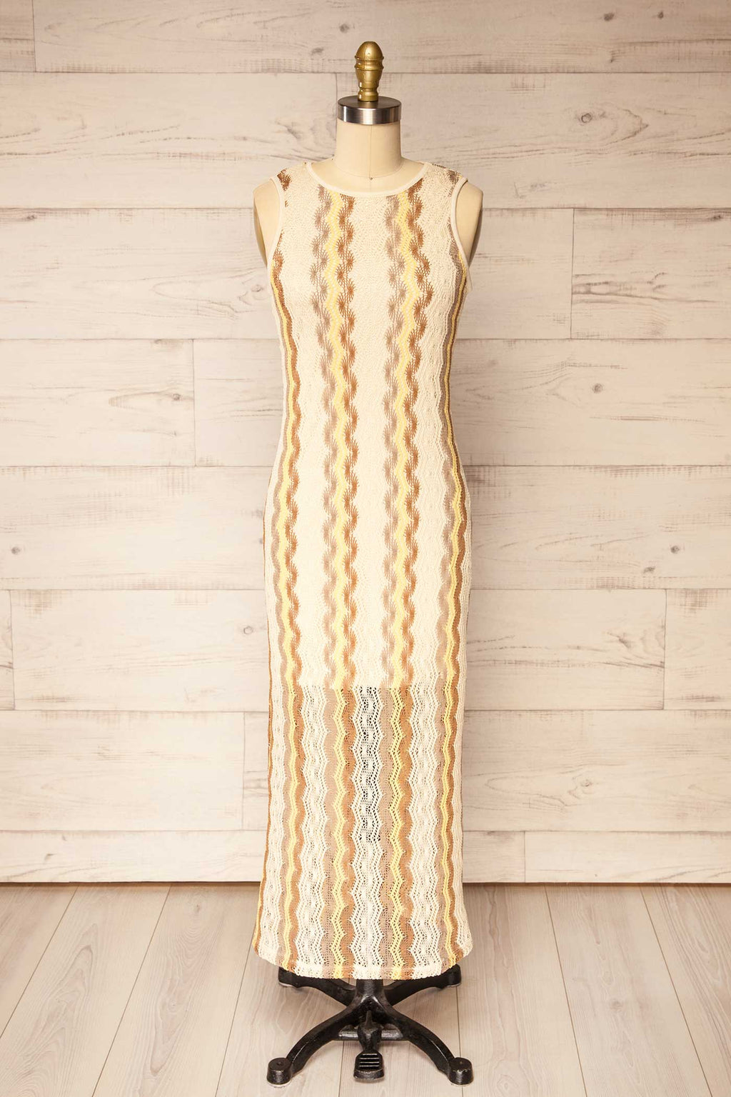 Imola | Chevron Knit Sleeveless Maxi Dress