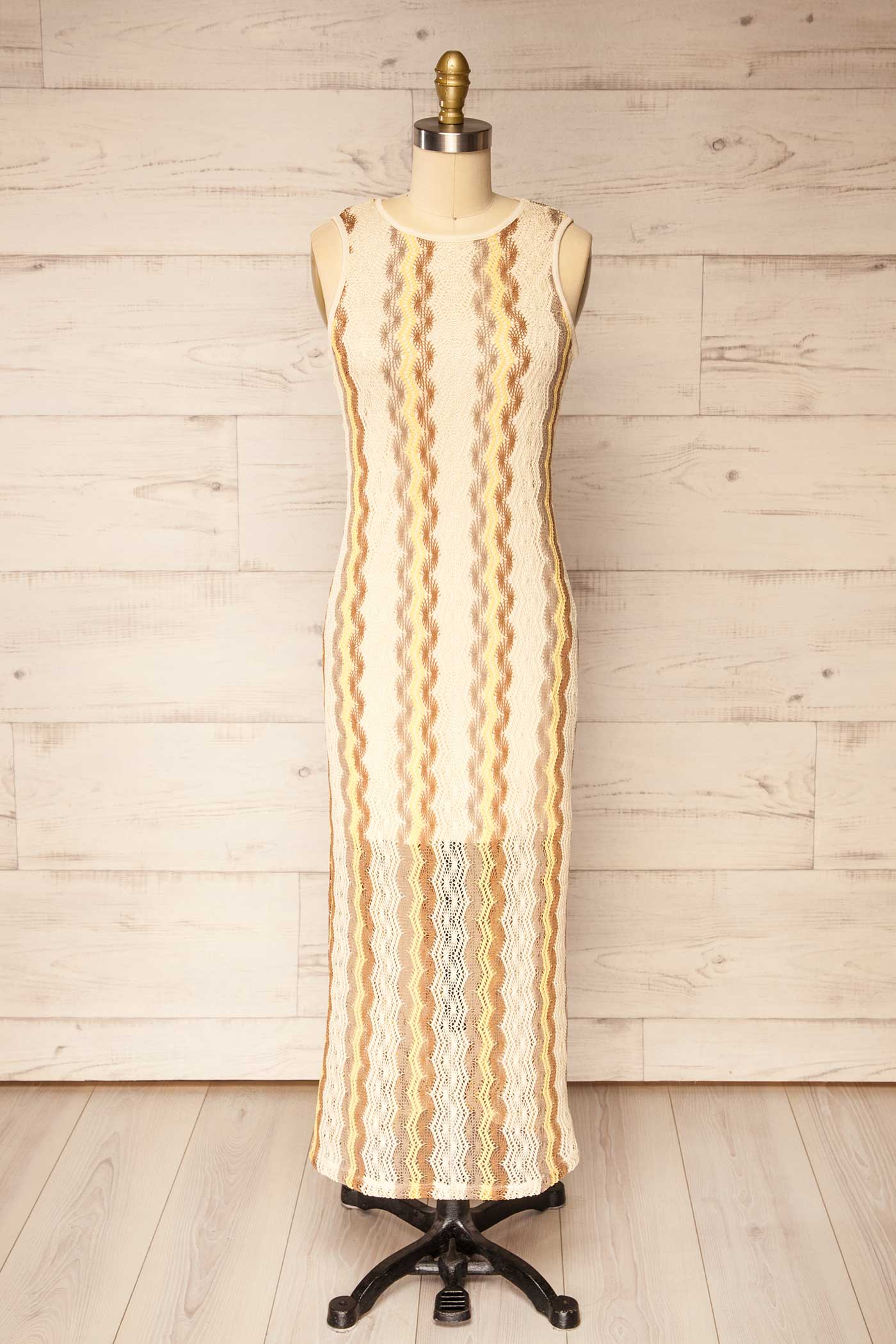 Imola | Chevron Knit Sleeveless Maxi Dress