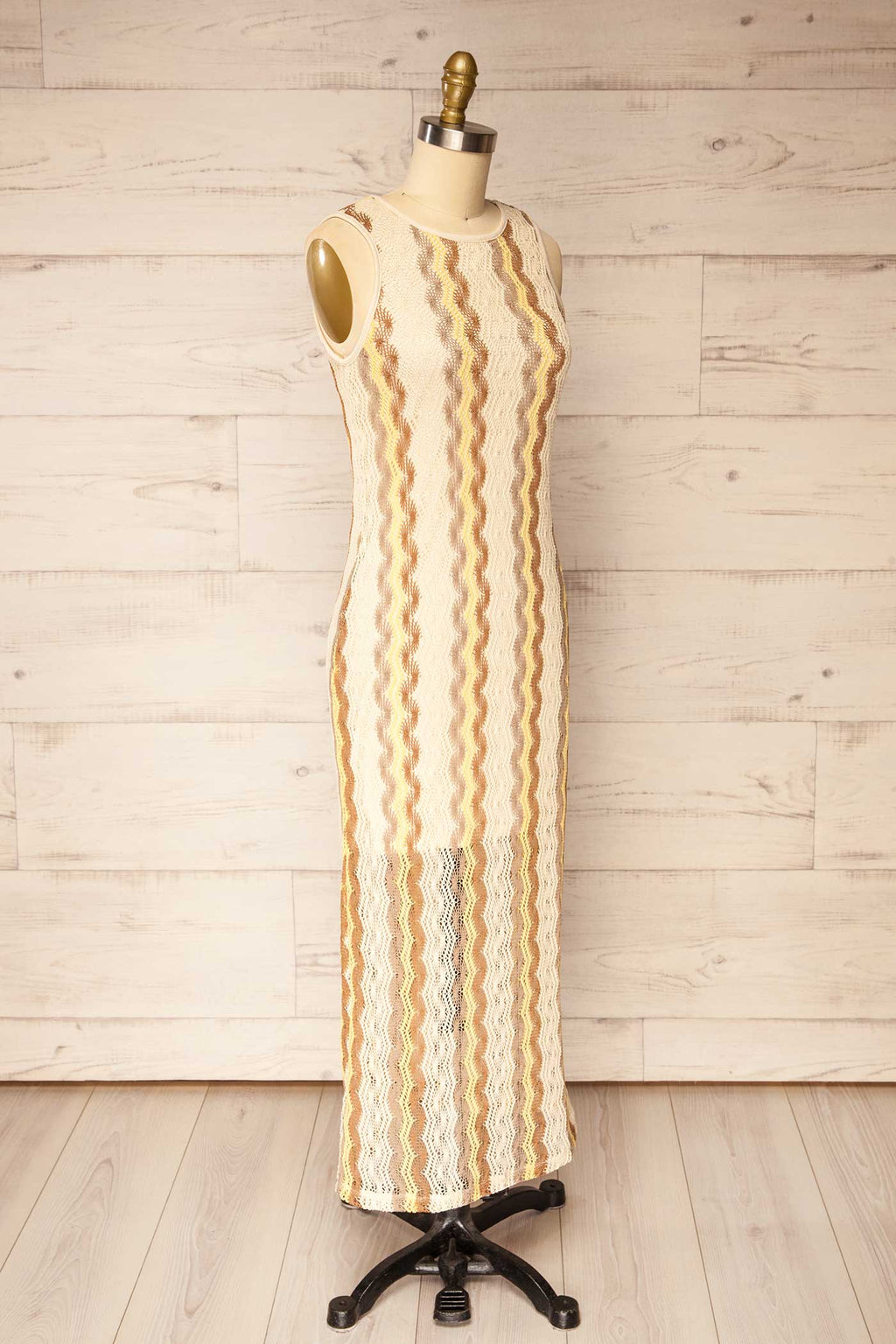 Imola | Chevron Knit Sleeveless Maxi Dress