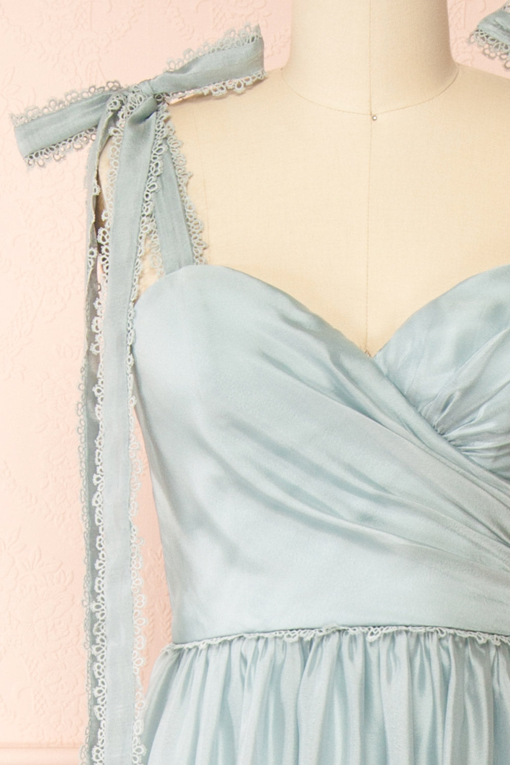 Indya Blue | Organza Maxi Dress w/ Tie Straps