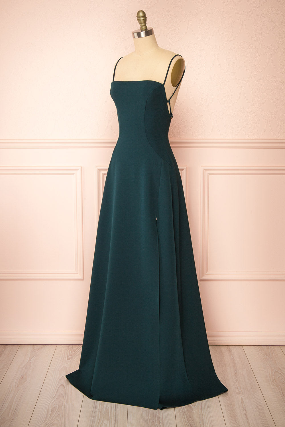 Izabella Green | A-line Maxi Dress with Open Back and Slit by Arti Gogna