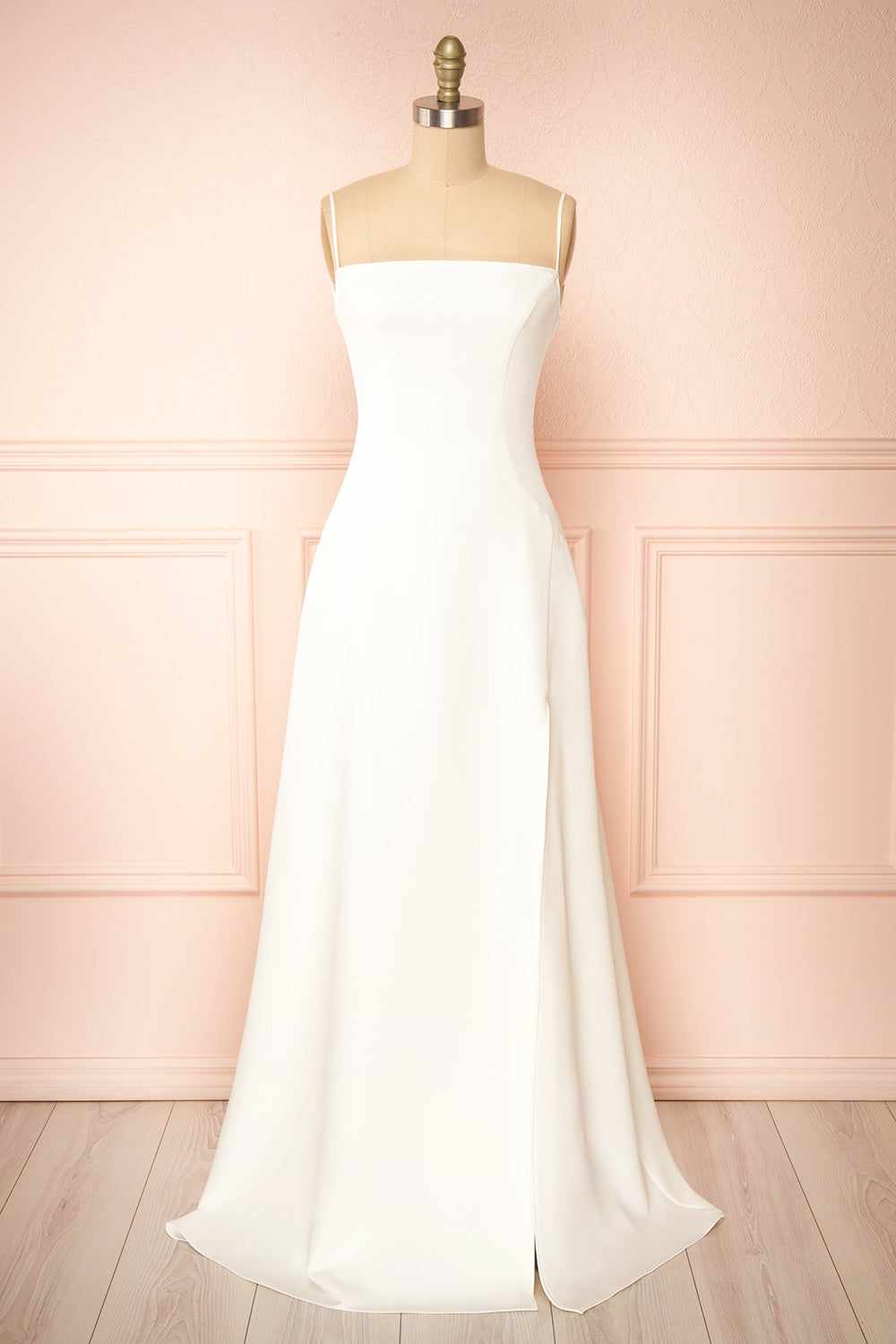 Izabella Ivory | A-line Maxi Dress with Open Back and Slit by Arti Gogna
