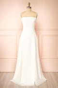 Izabella Ivory | A-line Maxi Dress with Open Back and Slit by Arti Gogna