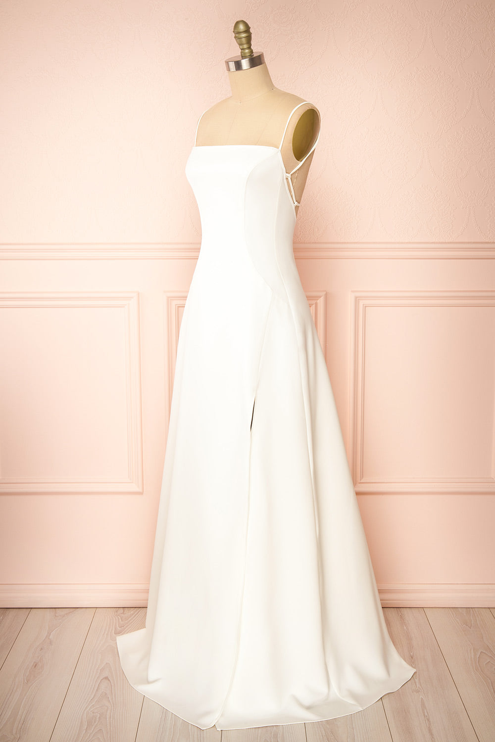 Izabella Ivory | A-line Maxi Dress with Open Back and Slit by Arti Gogna