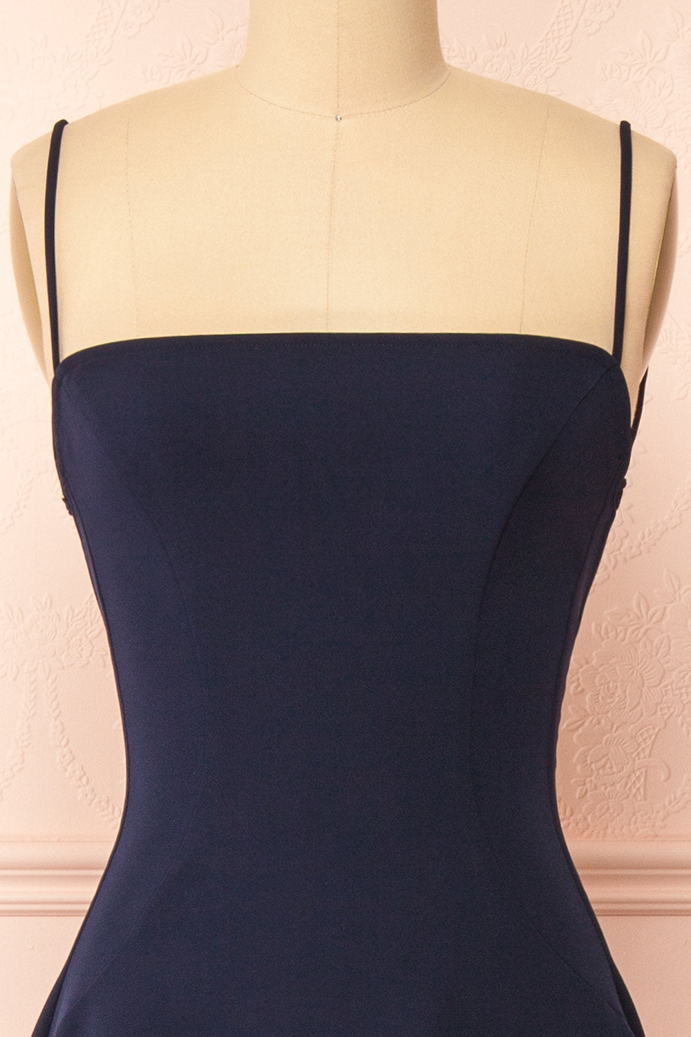 Izabella Navy | A-line Maxi Dress with Open Back and Slit by Arti Gogna