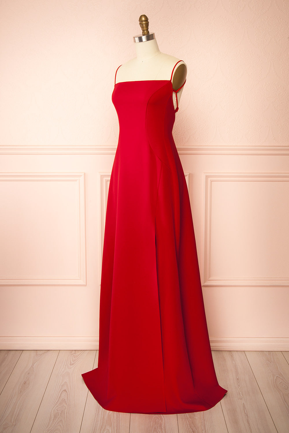 Izabella Red | A-line Maxi Dress with Open Back by Arti Gogna