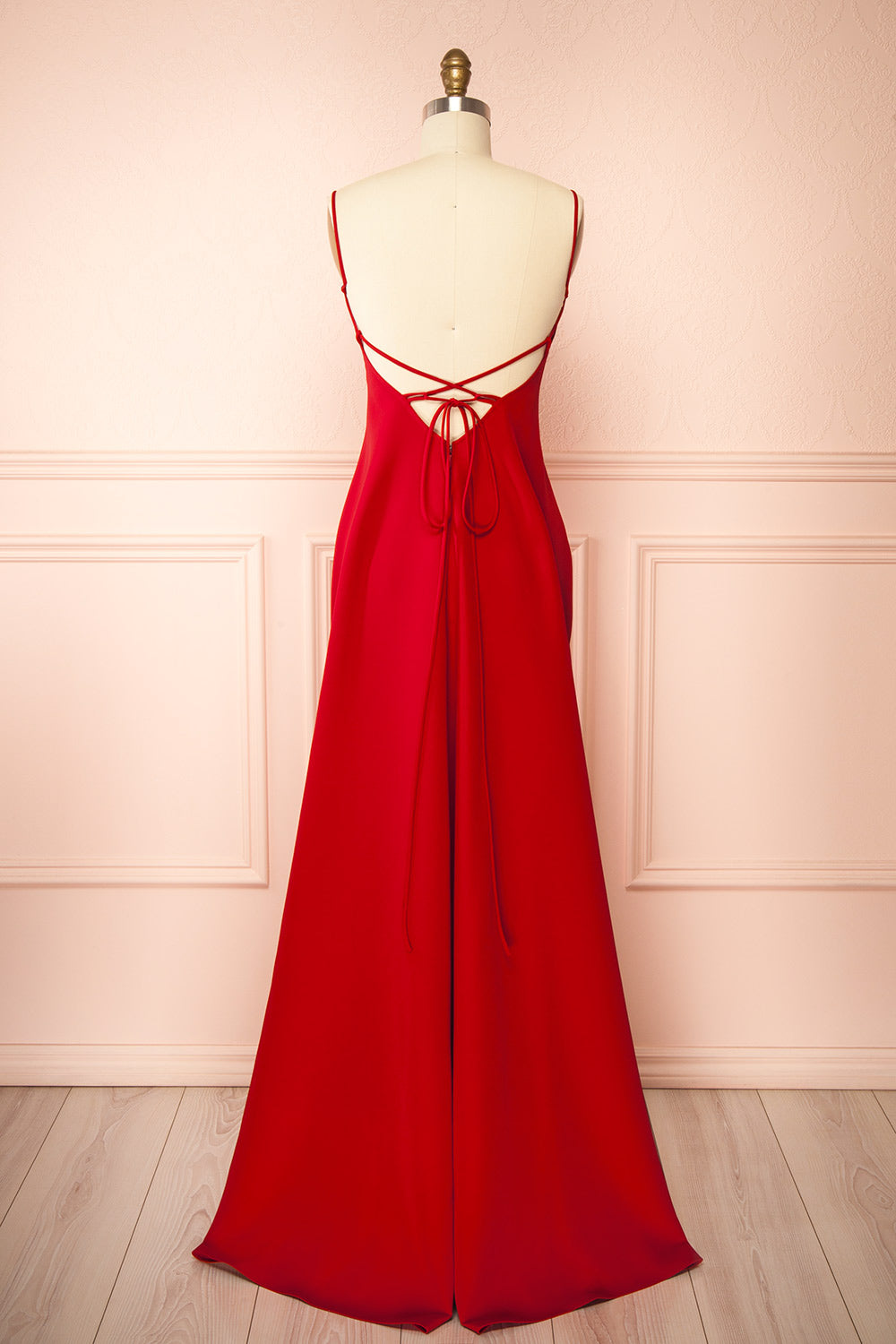 Izabella Red | A-line Maxi Dress with Open Back by Arti Gogna