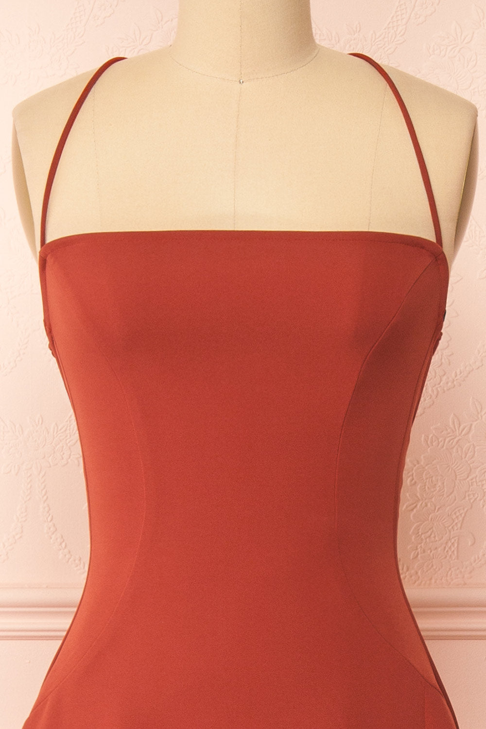 Izabella Rust | A-line Maxi Dress with Open Back and Slit by Arti Gogna