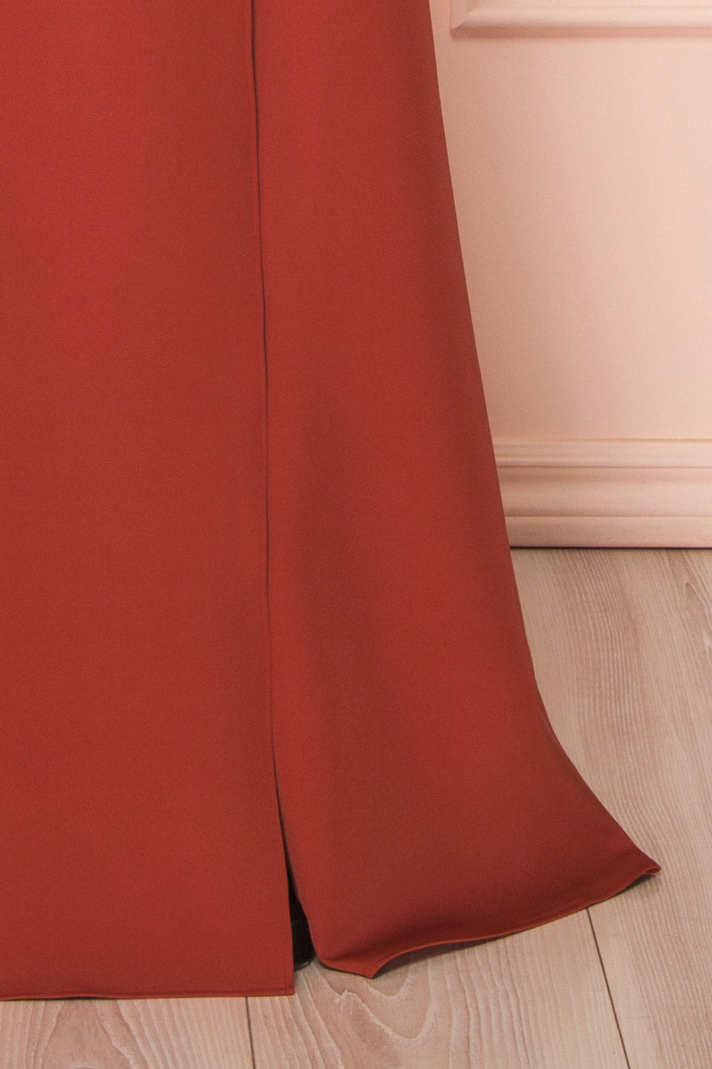 Izabella Rust | A-line Maxi Dress with Open Back and Slit by Arti Gogna