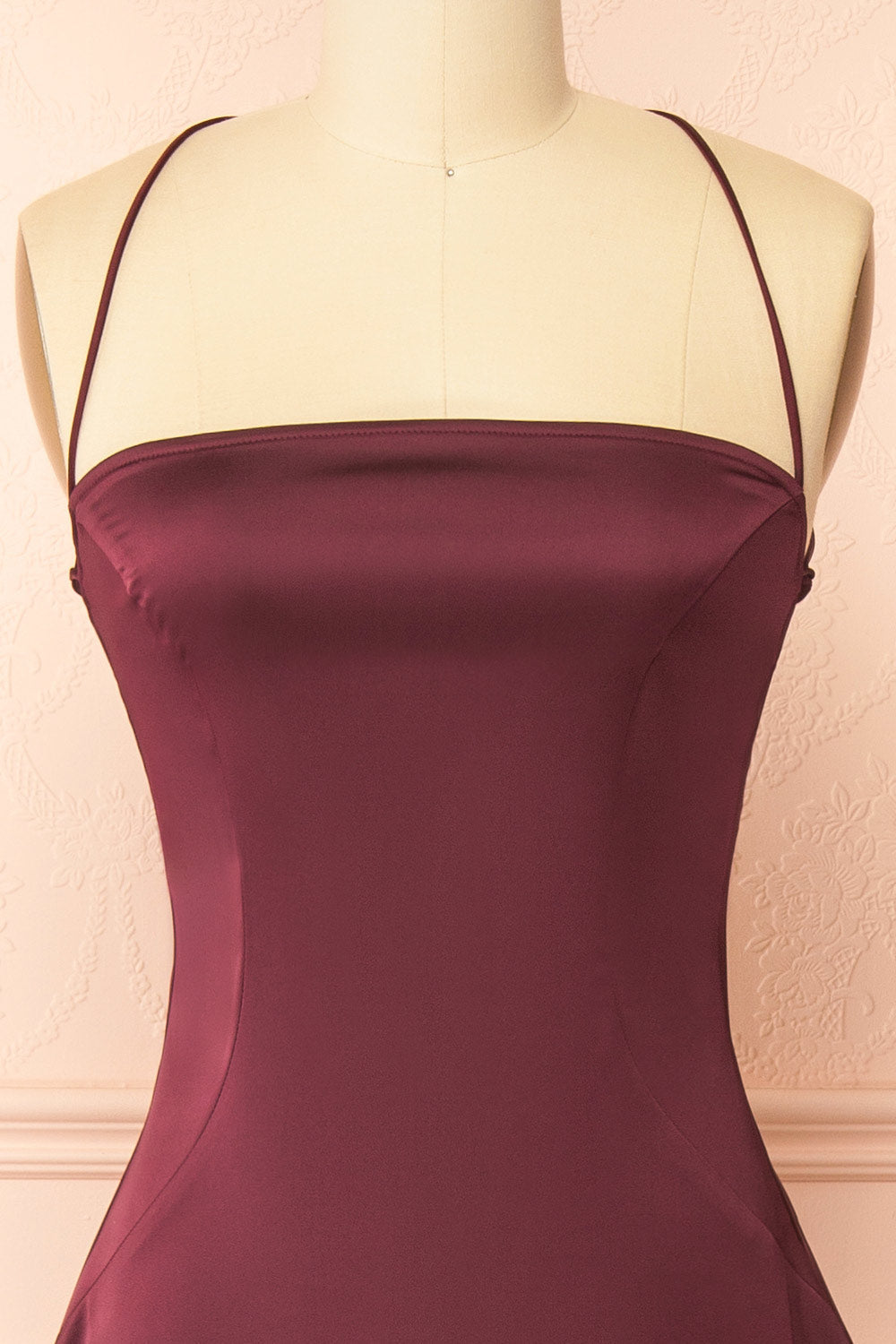 Izadora Burgundy | A-line Maxi Dress with Open Back by Arti Gogna