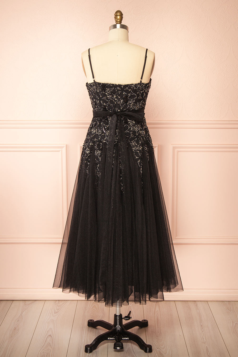 Jamie Black | Midi Dress with Floral Lace