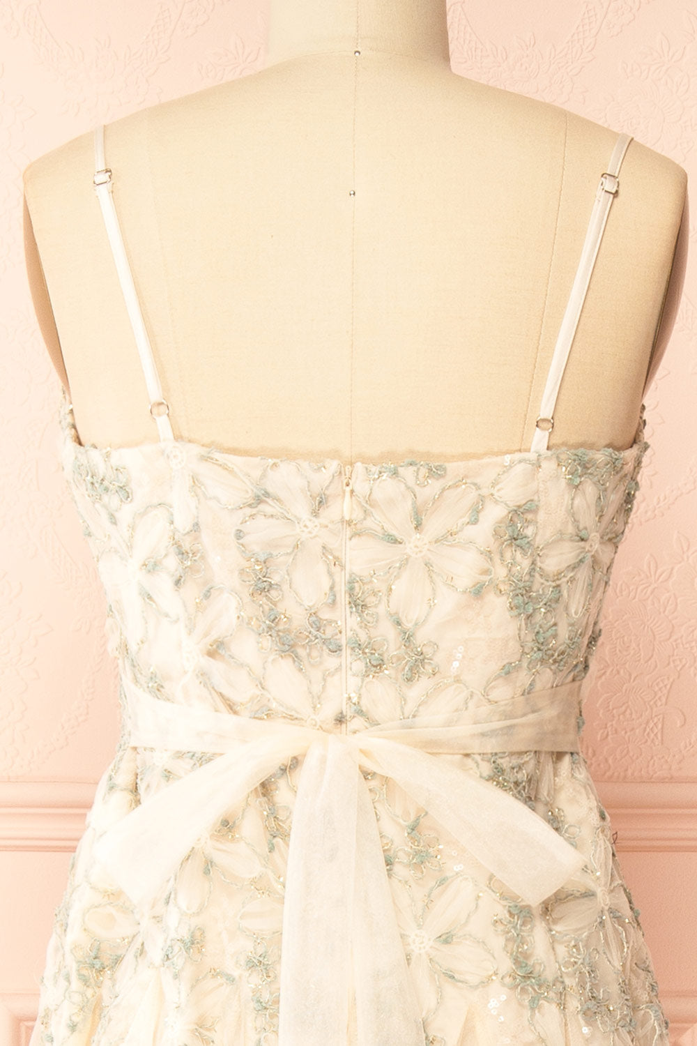 Jamie Ivory | Midi Dress with Floral Lace