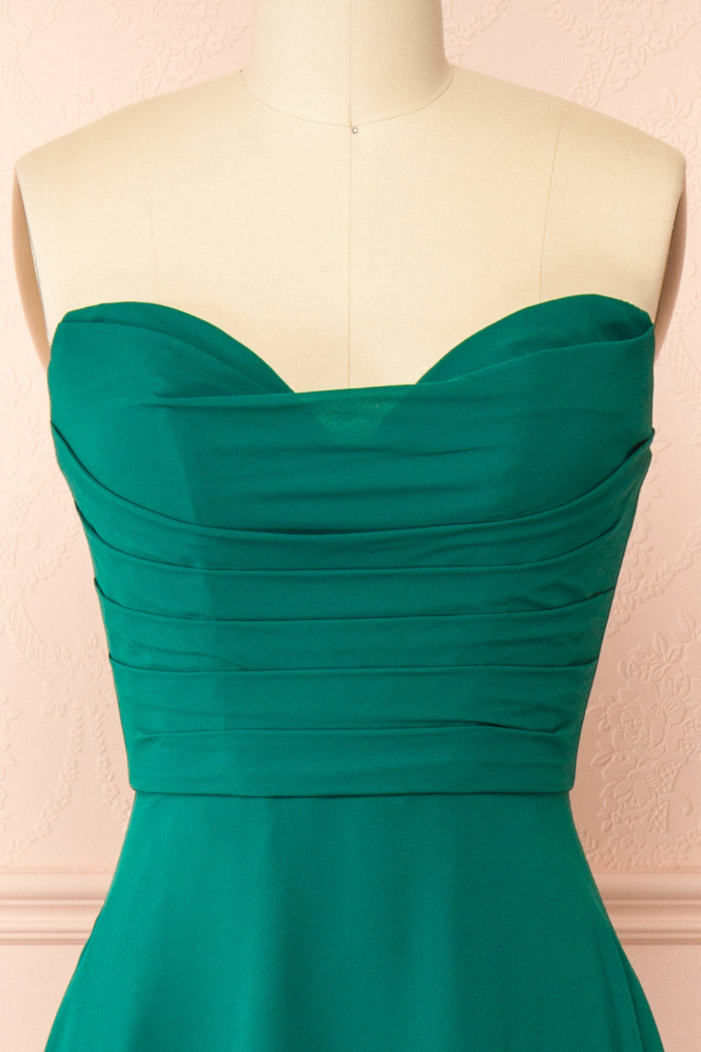 Janie Green | Chiffon Maxi Dress with Sweetheart Neckline and Scarf