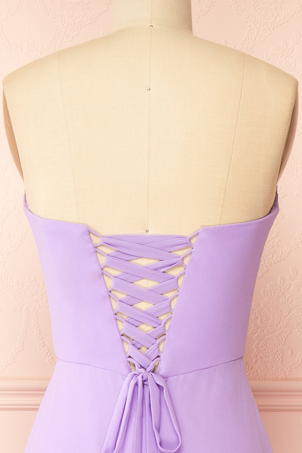 Janie Lavender | Chiffon Maxi Dress with Sweetheart Neckline and Scarf