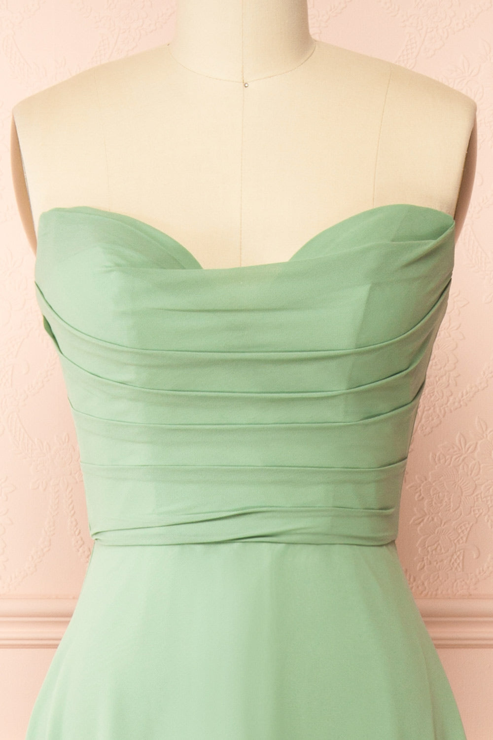 Janie Sage | Chiffon Maxi Dress with Sweetheart Neckline and Scarf
