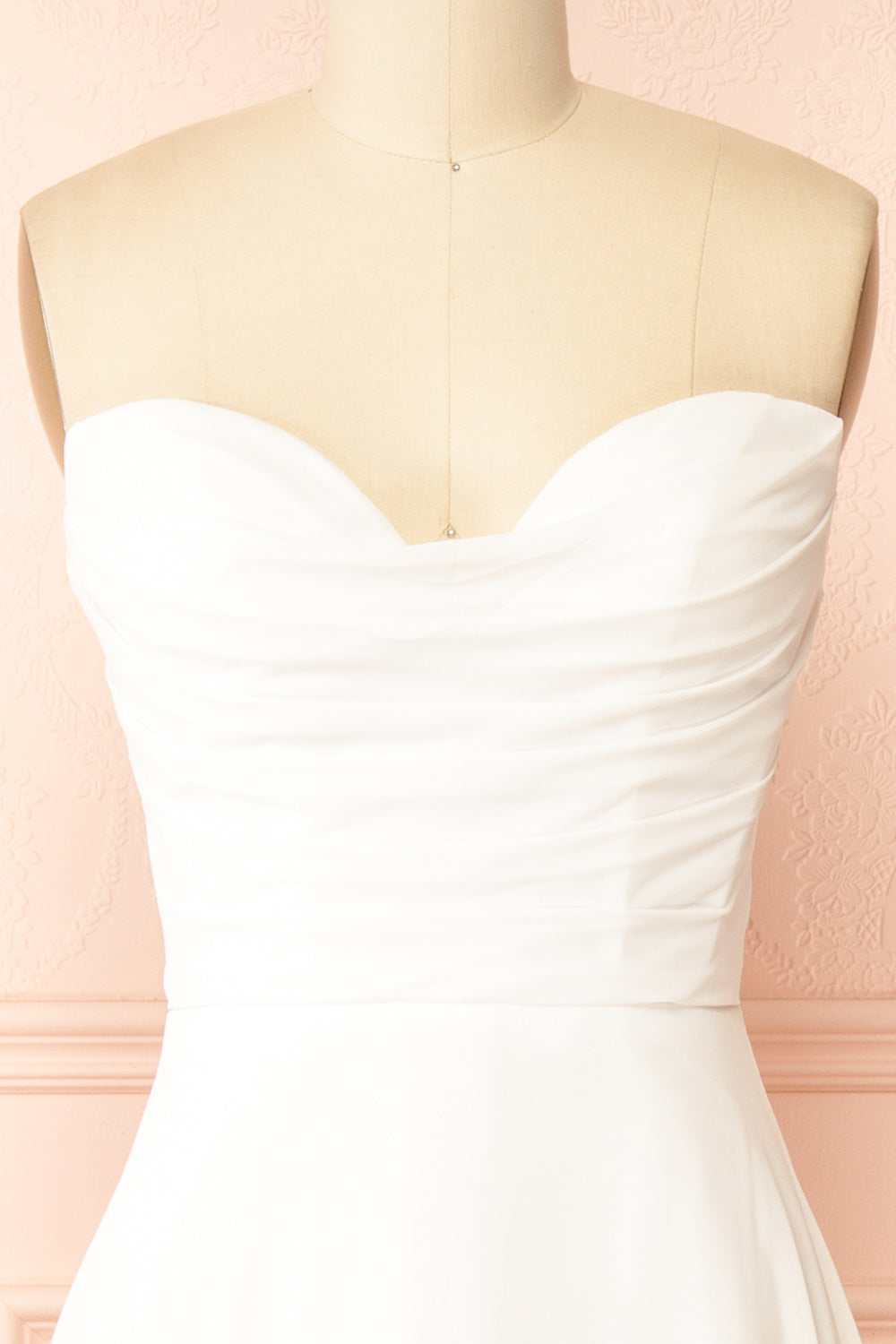 Jannah | Chiffon White Maxi Wedding Dress with Sweetheart Neckline