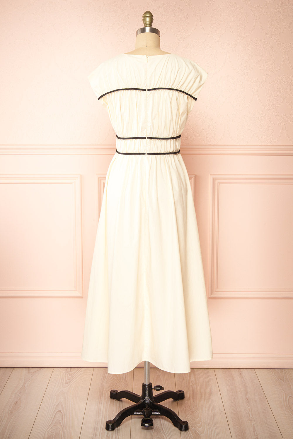 Jayda | Short-Sleeved A-Line Chiffon Midi Dress