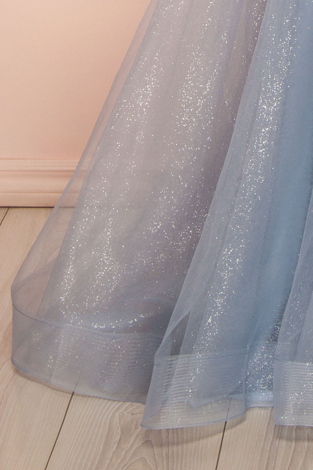 Jayden | Maxi Blue Dress with Floral Beading