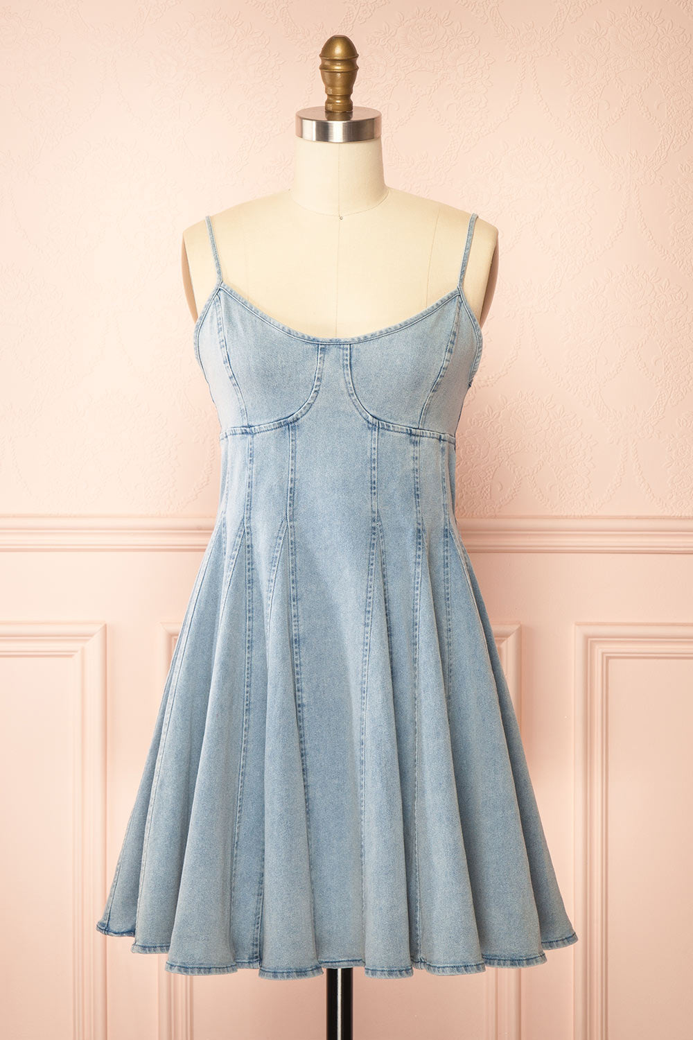 Jihane | Light Blue Short Denim Dress