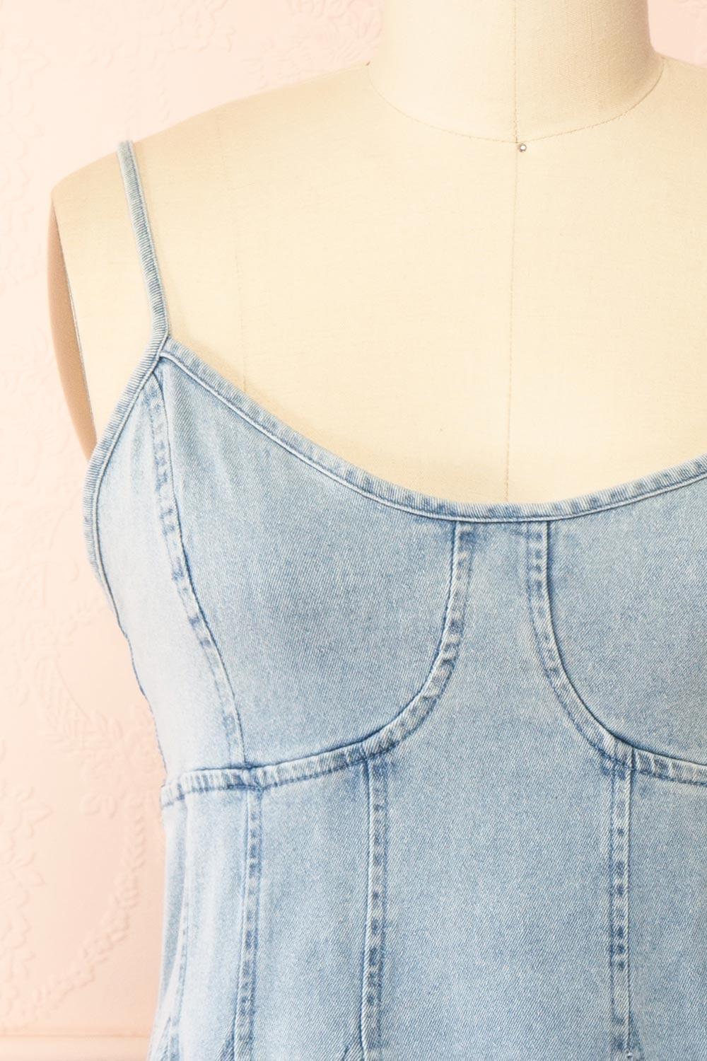 Jihane | Light Blue Short Denim Dress