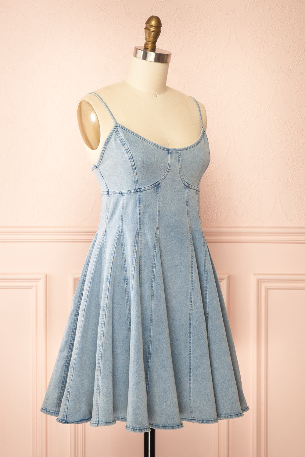 Jihane | Light Blue Short Denim Dress