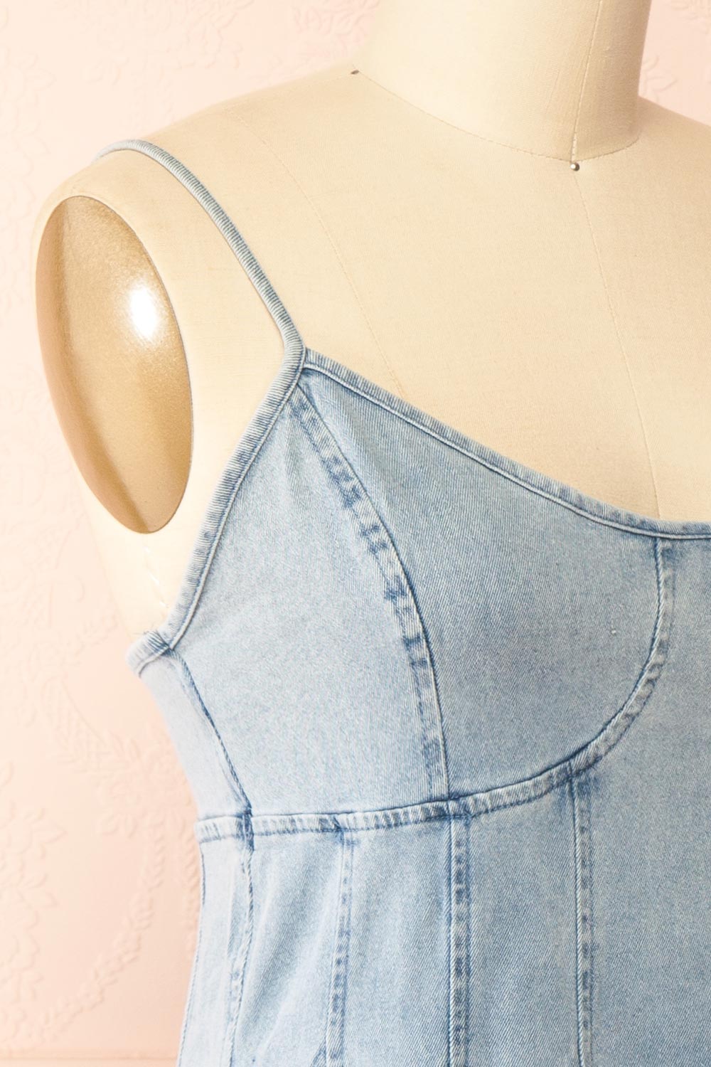 Jihane | Light Blue Short Denim Dress