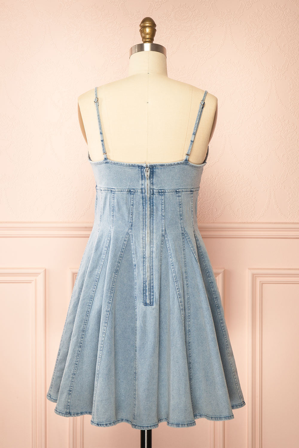 Jihane | Light Blue Short Denim Dress
