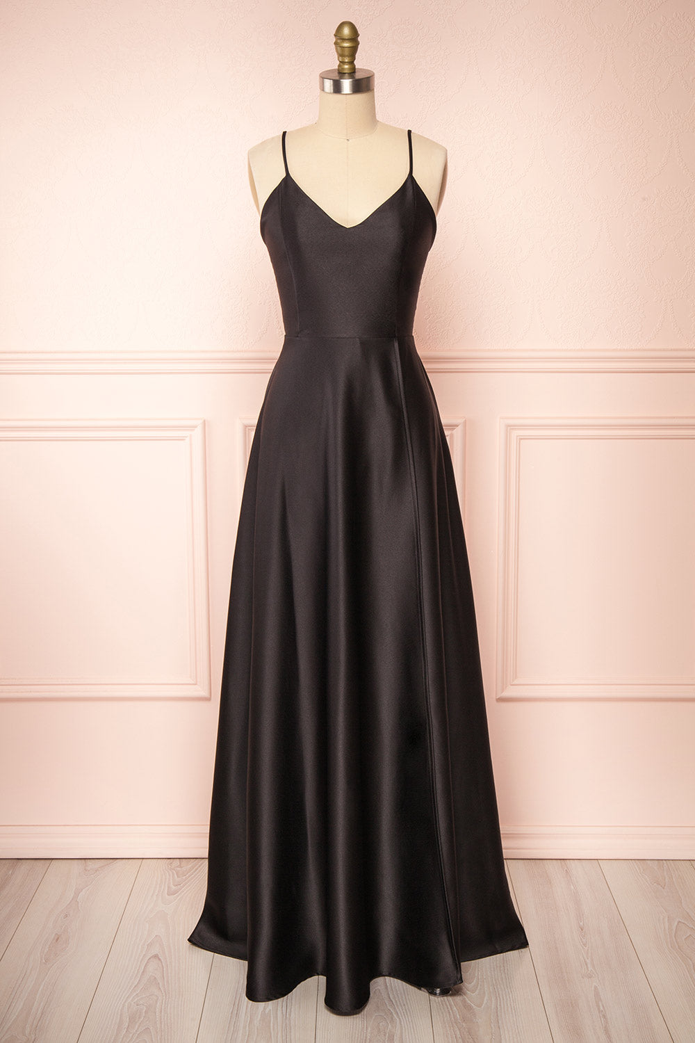 Julia Black | Satin Maxi Dress with High Slit