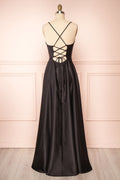 Julia Black | Satin Maxi Dress with High Slit