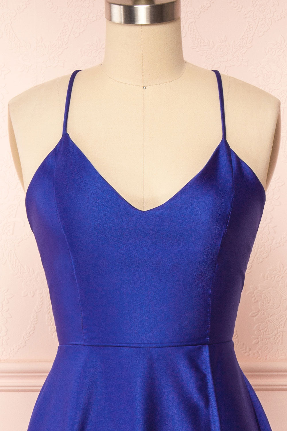 Julia Blue | Satin Maxi Dress with High Slit