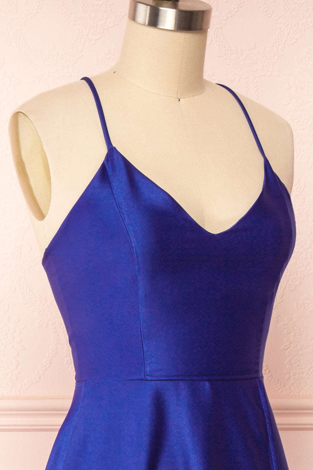 Julia Blue | Satin Maxi Dress with High Slit