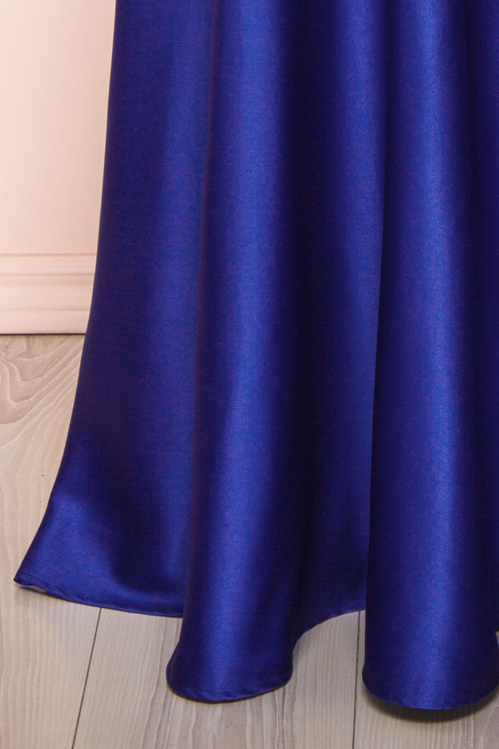 Julia Blue | Satin Maxi Dress with High Slit