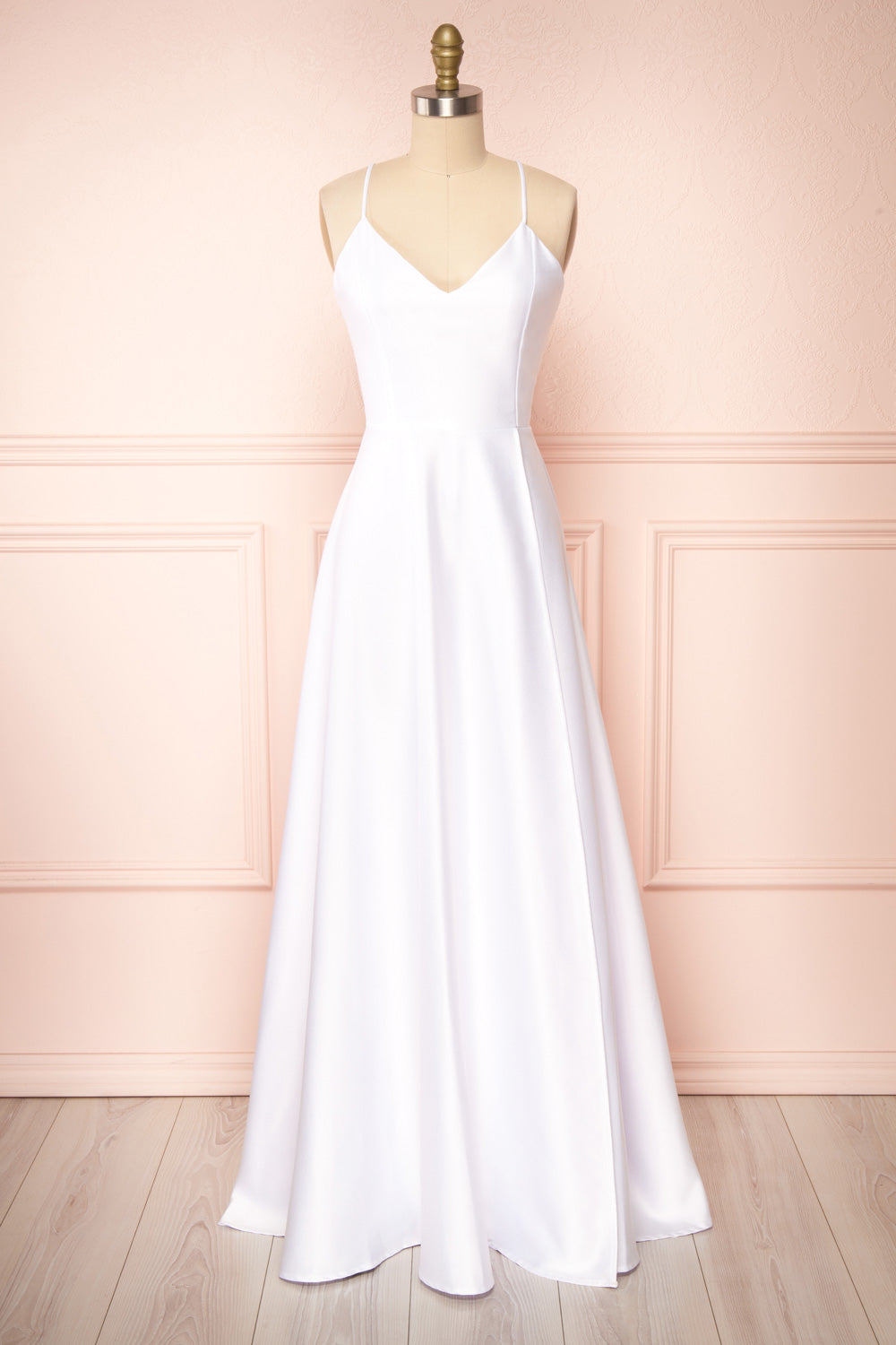 Julia Ivory | Satin Maxi Dress with High Slit