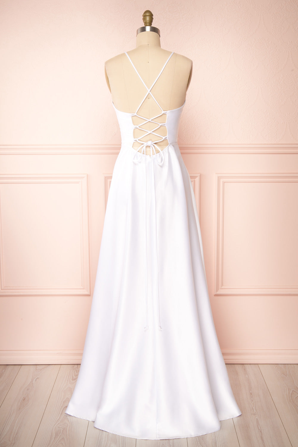 Julia Ivory | Satin Maxi Dress with High Slit